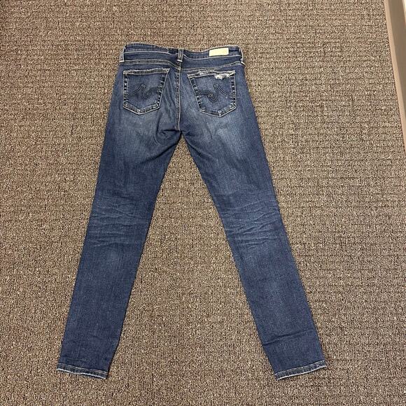 Adriano Goldschmied Jeans Women’s 26R Blue Stevie Ankle Slim Straight Distressed - Picture 2 of 6